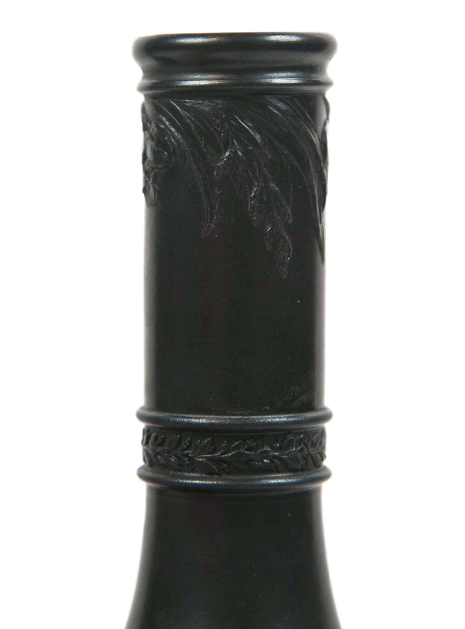 19th Century 19th C Pair of Wedgewood Black Basalt Bottles Vases