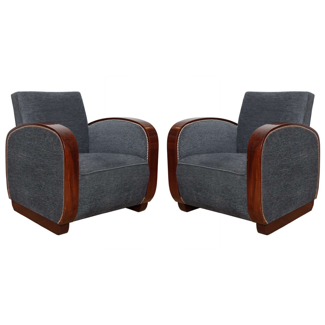 Beautiful Pair of Art Deco Arm Chairs For Sale at 1stDibs