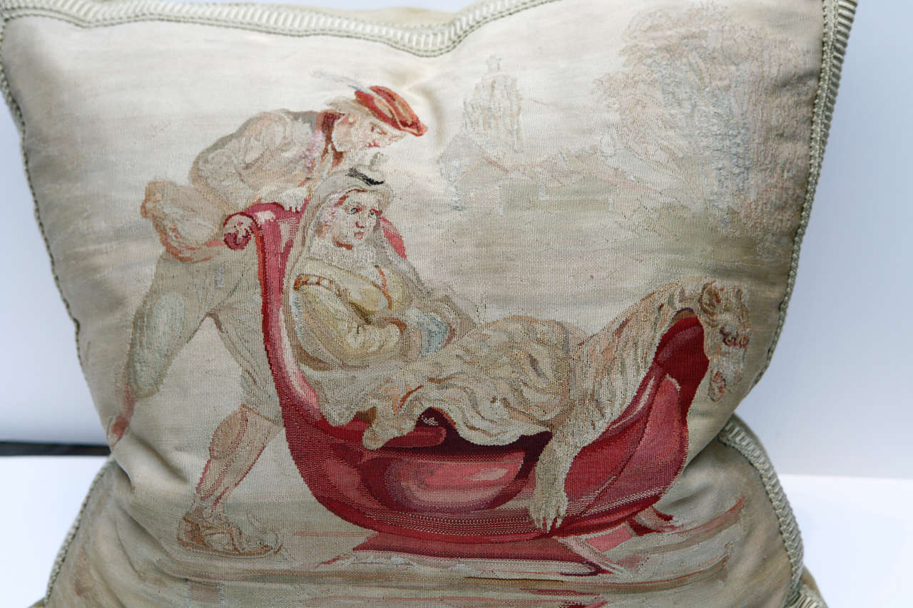 Belgian 18th Century Belgium Aubusson Pillow