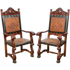 Impressive Pair of Spanish Renaissance Armchairs
