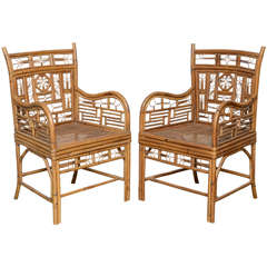 Superb Set of Vintage Bamboo Armchairs