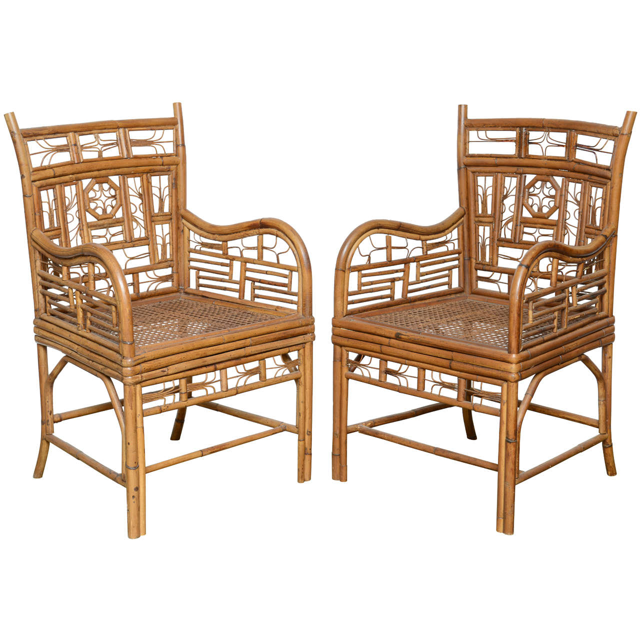 Superb Set of Vintage Bamboo Armchairs at 1stDibs