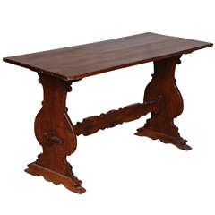 Italian Walnut Trestle Console, 19th Century 12
