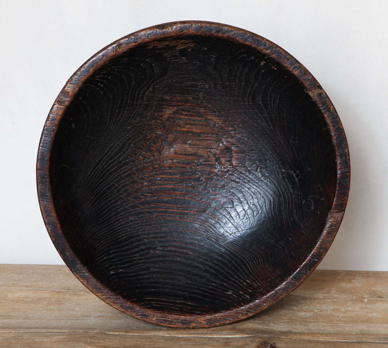 Rare Japanese Keyaki Wood Usu Mortar, 18th Century