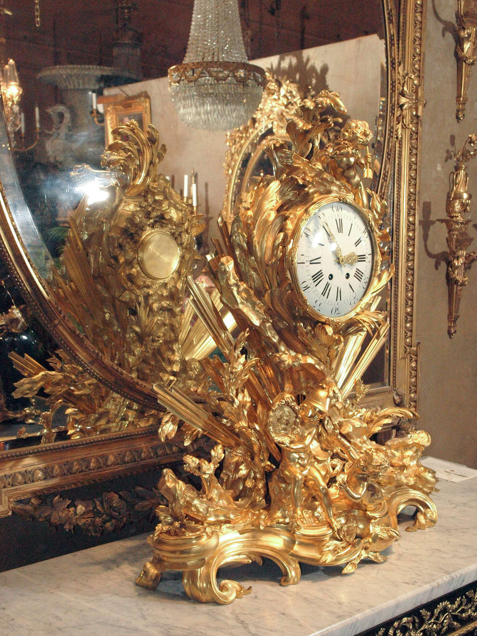 Antique French Museum Quality Bronze D'ore Monumental Mantel Clock 5