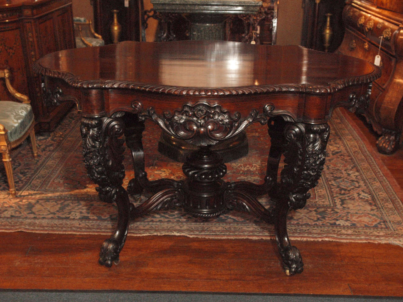 Magnificently carved. Made by Bertaud of Paris, cabinet maker to Napoleon III.