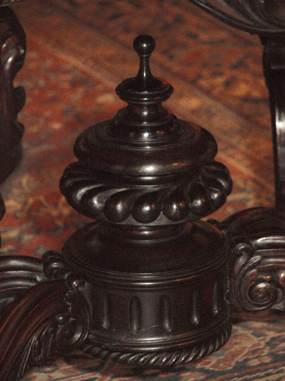 French Antique Black Walnut Parlour Table circa 1860-1870