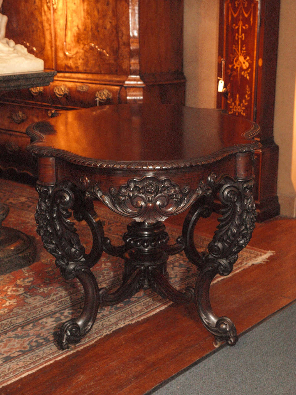 Antique Black Walnut Parlour Table circa 1860-1870 1