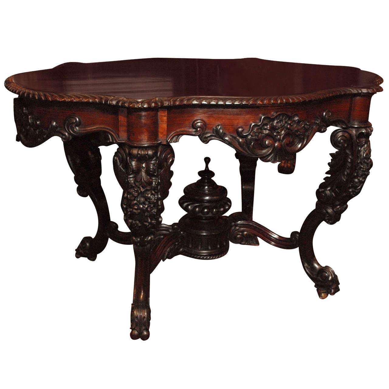 Antique Black Walnut Parlour Table circa 1860-1870