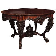 Antique Black Walnut Parlour Table circa 1860-1870