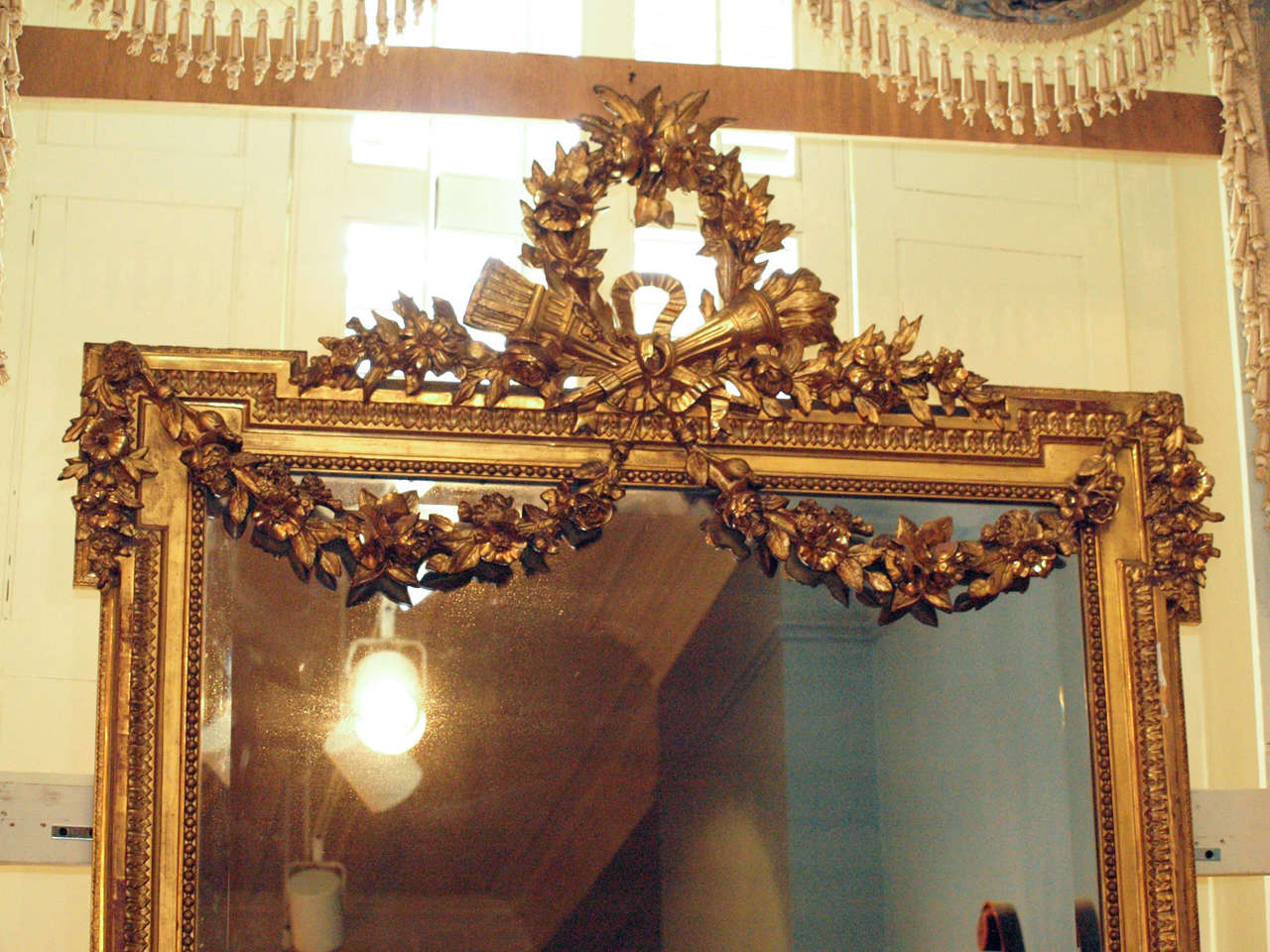 19th Century Antique French Louis XVI Gold Leaf Mirror