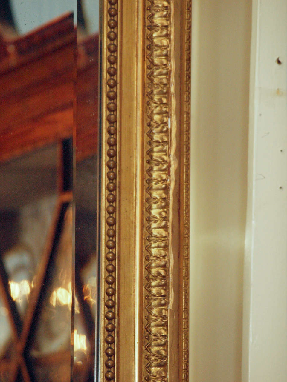 Antique French Louis XVI Gold Leaf Mirror 4
