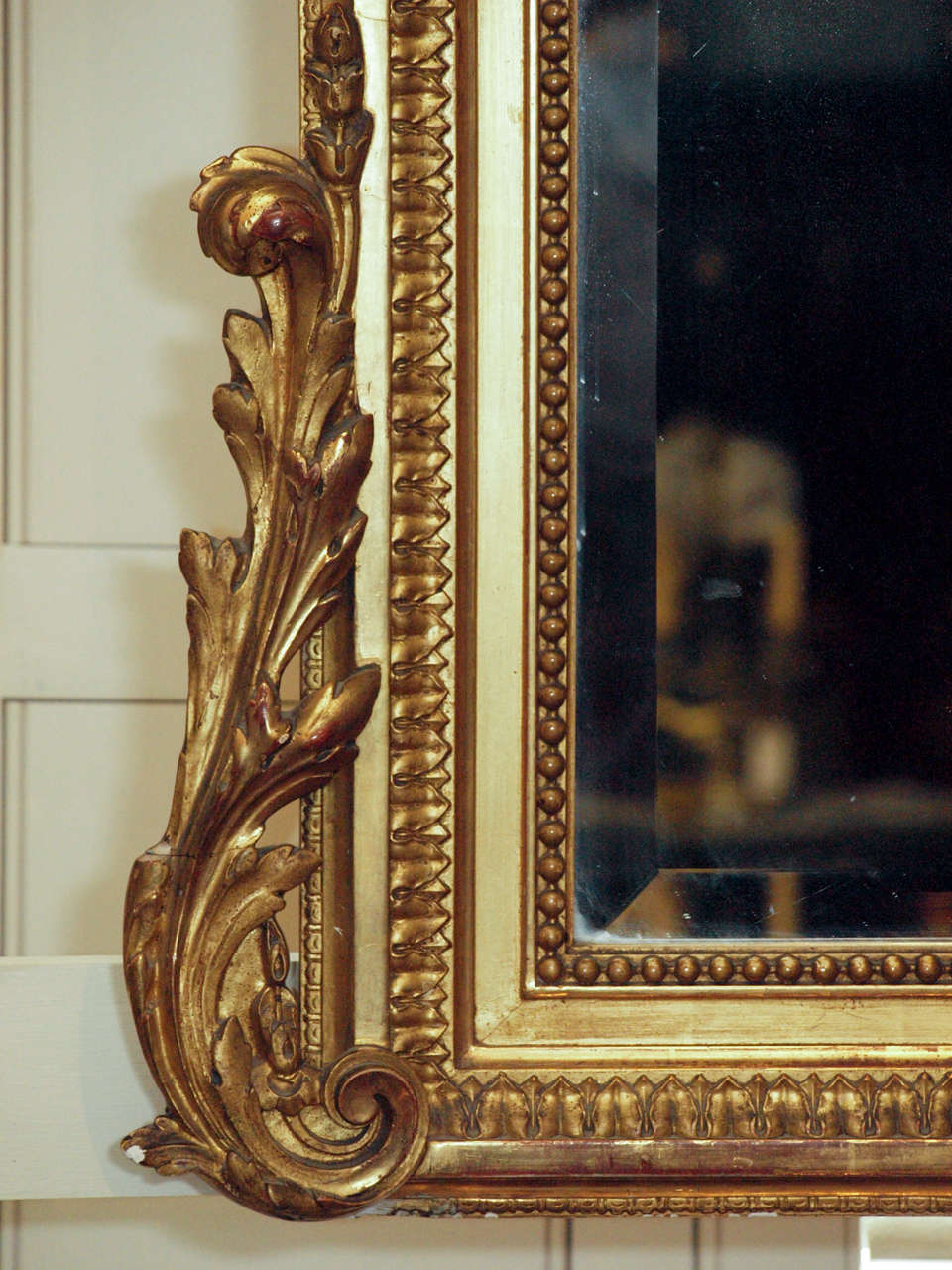 Antique French Louis XVI Gold Leaf Mirror 5