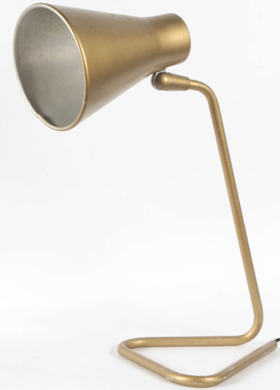 Mid-Century Modern Bronze Desk Lamp by Kurt Versen