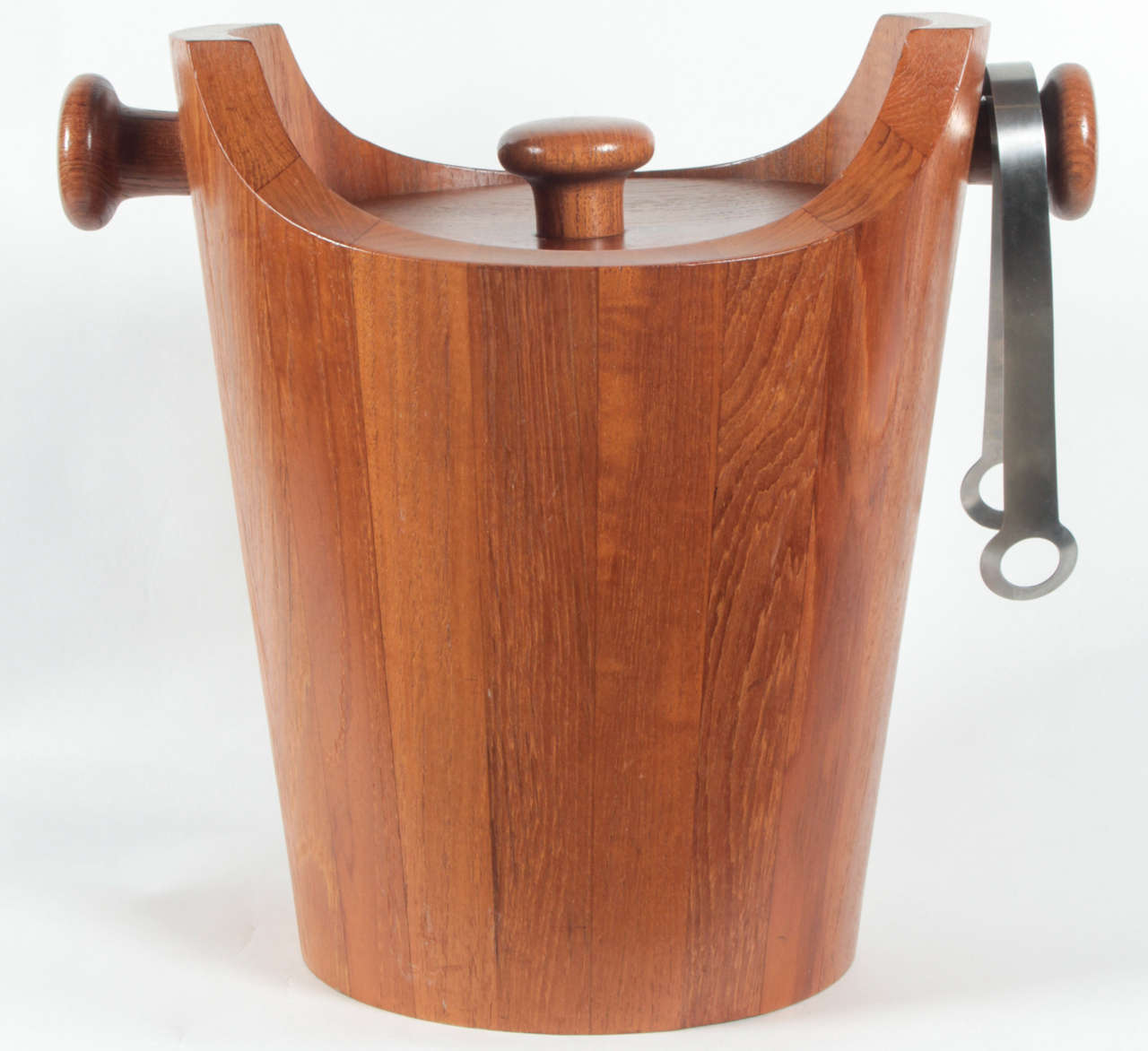 Danish Teak Ice Bucket with Tongs