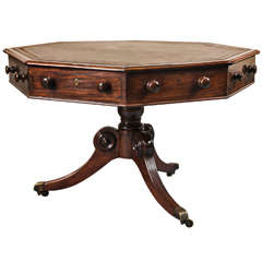 Regency Octagonal Drum or Writing Table 12