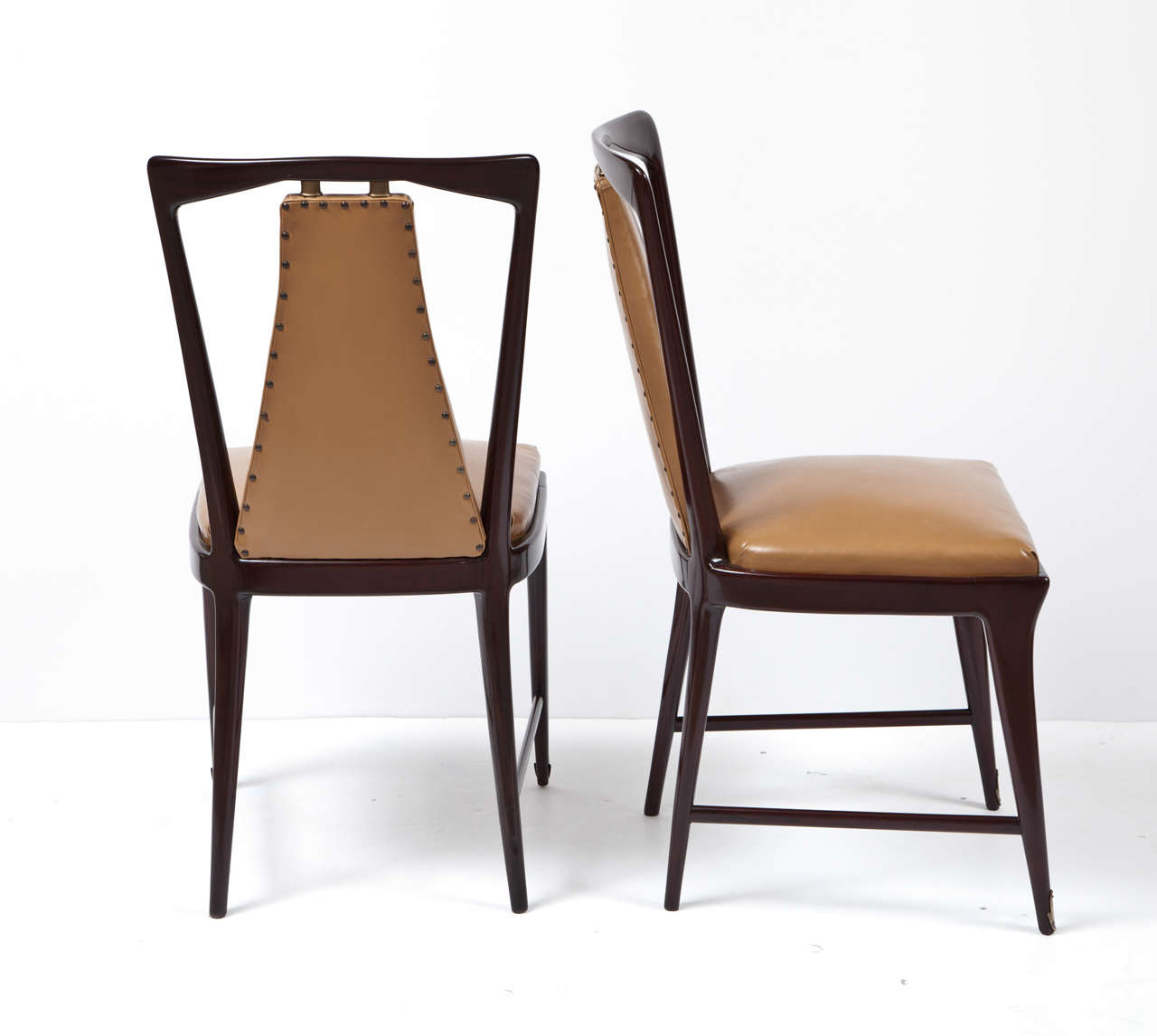 Italian Osvaldo Borsani Exceptional Set of Eight Chairs