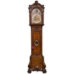 Antique 18th Century Burl Walnut Tall Case Clock by Gerrit Knip