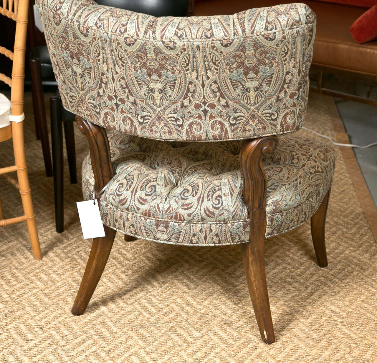 Mid-20th Century Pair of Kravet James Mont Style Lounge Chairs