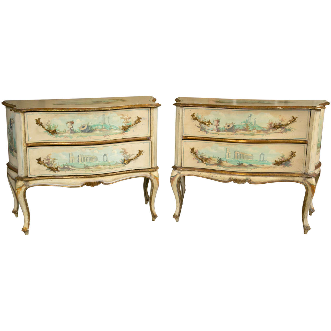 Pair o French Provincial Painted Stands