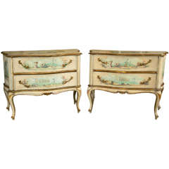 Pair o French Provincial Painted Stands