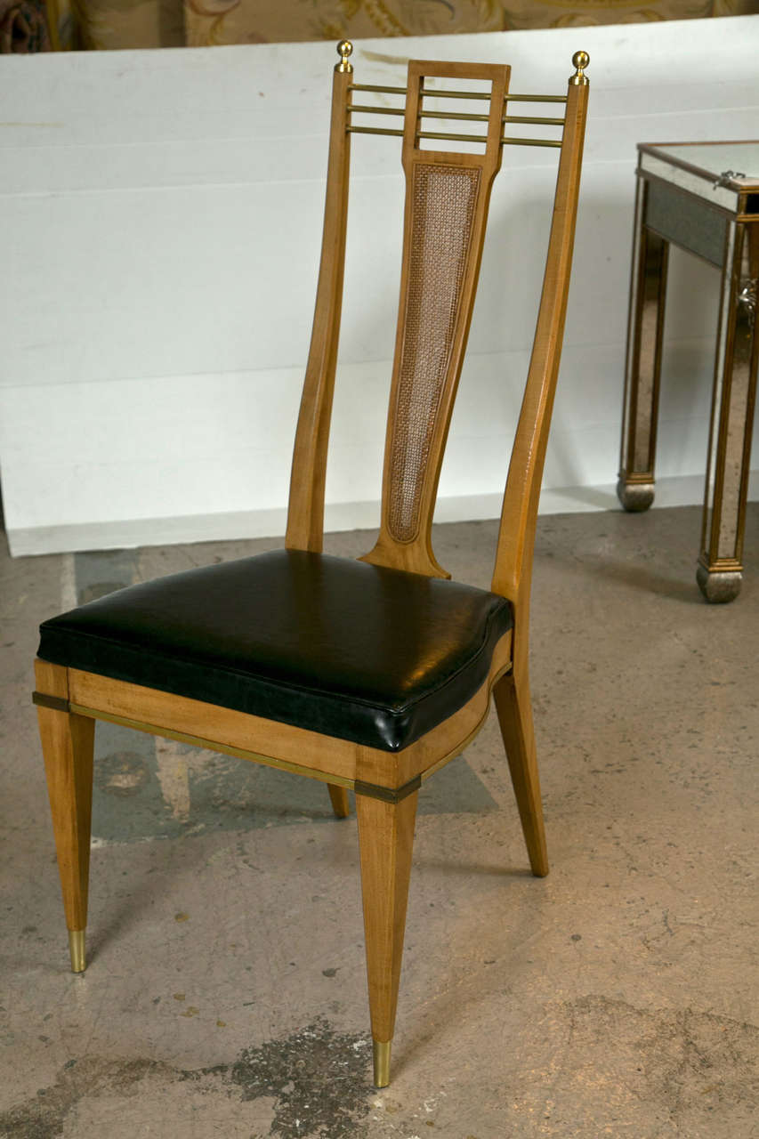 Set of Six Metz Custom Dining Chairs Mid-Century Modern. In Good Condition In Stamford, CT