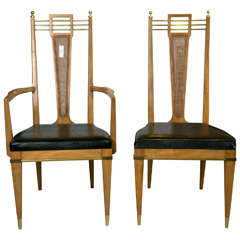 Satz von sechs Metz Custom Dining Chairs Mid-Century Modern.
