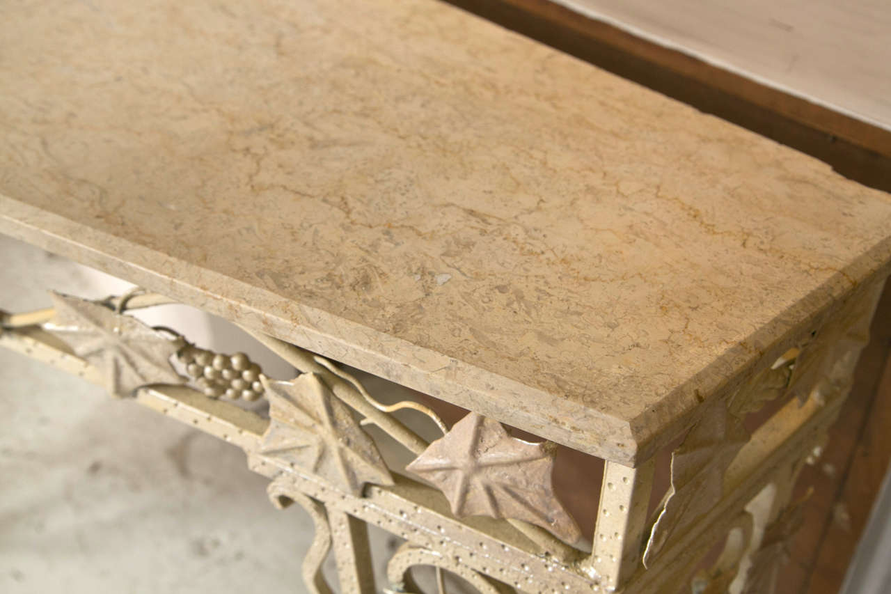 American Art Deco Style Marble-Top Console Table