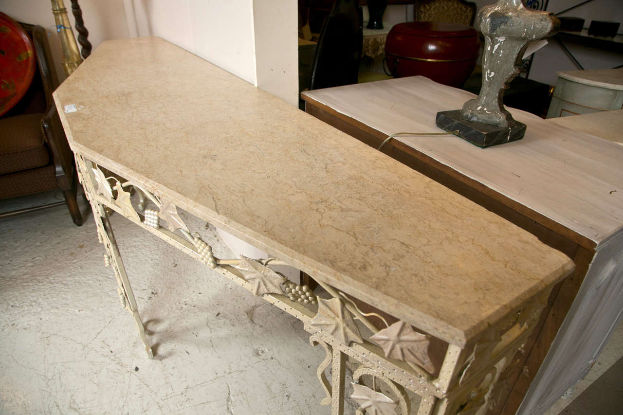Art Deco Style Marble-Top Console Table In Good Condition In Stamford, CT