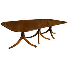 English Regency Style 3-Pedestal Dining Table
