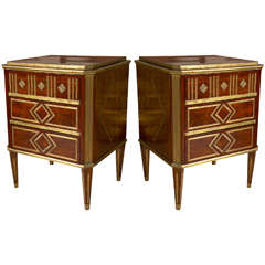 Pair of Russian Neoclassical Style Nightstands