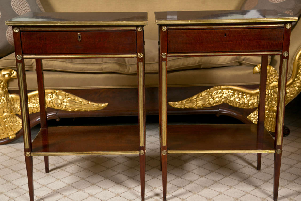 Pair of Russian Neoclassical Style End Tables