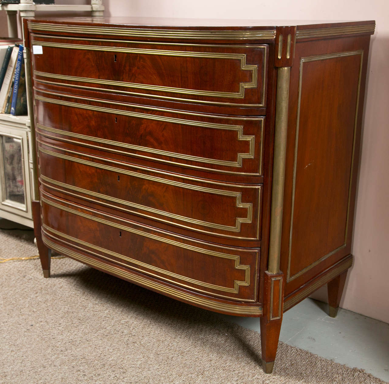 19th Century Russian Neoclassical Bow Front Commode