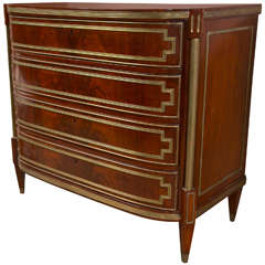 19th Century Russian Neoclassical Bow Front Commode