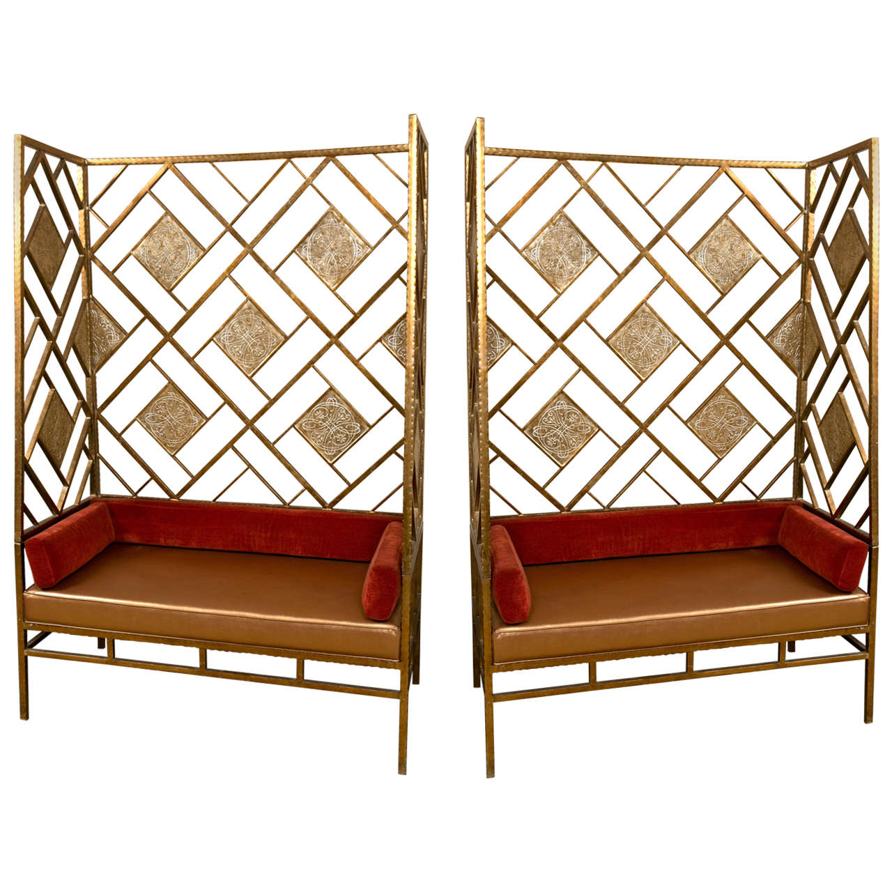 Pair of Italian HighBack Settees at 1stdibs