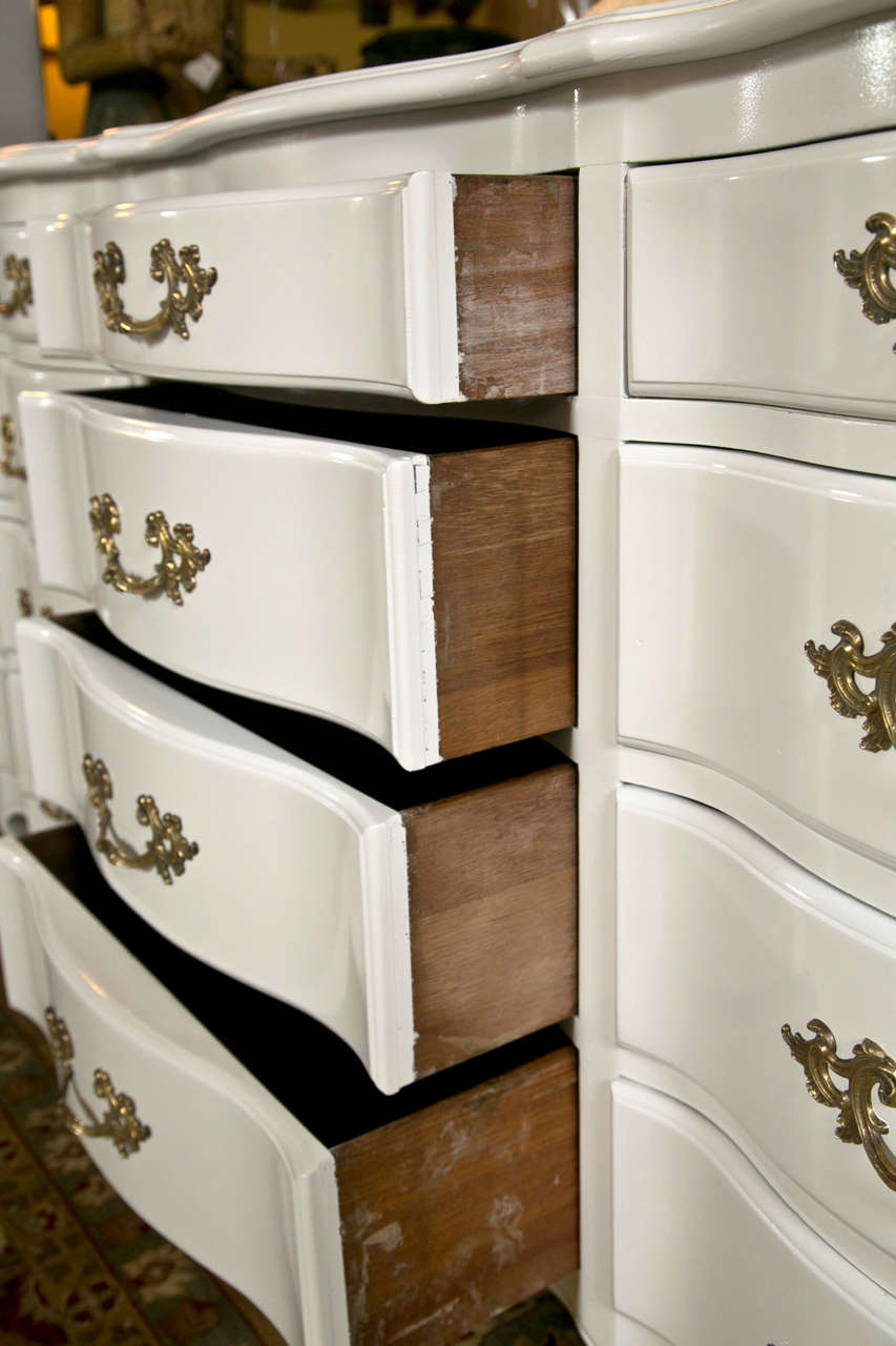 White 12Drawer Triple Dresser with Marble Top at 1stDibs