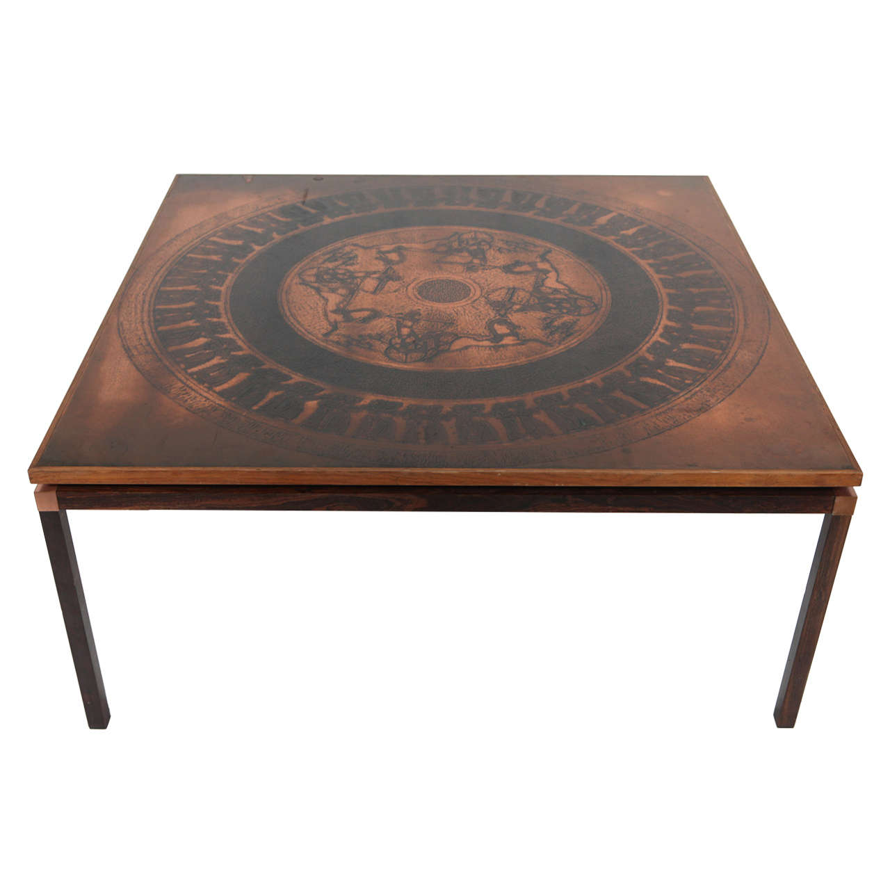 COPPER COFFEE TABLE, DENMARK, c. 1970 For Sale