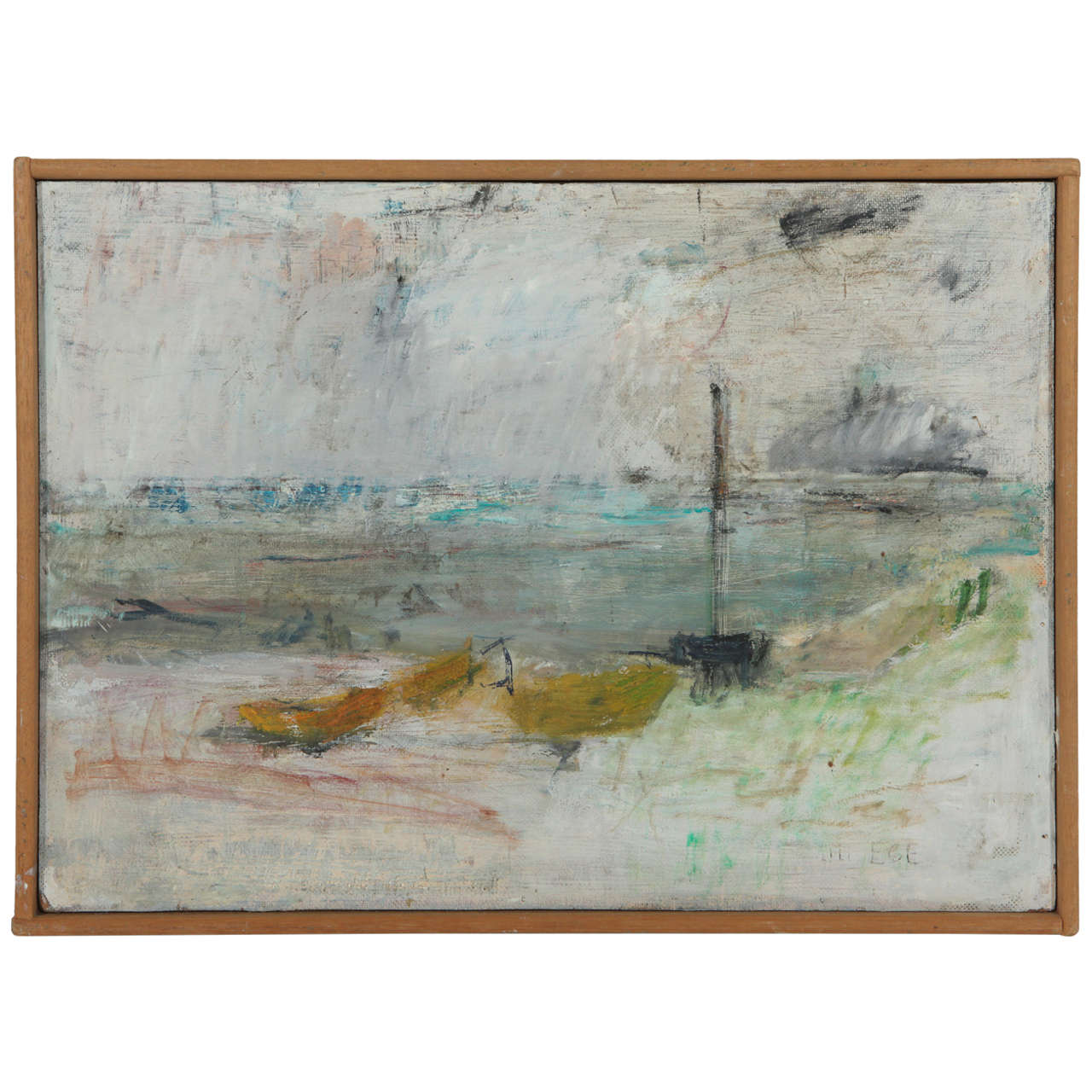 Coastal Landscape by Lili Ege, Denmark, 20th Century For Sale