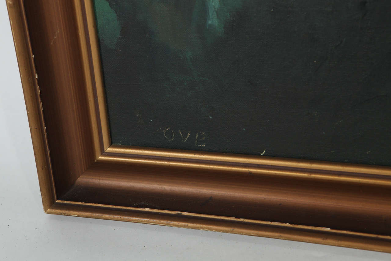 Canvas Painting by Orla Valdemar Borch, Denmark, 20th Century For Sale
