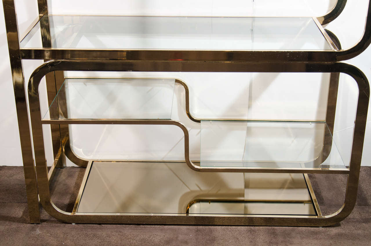 20th Century Mid Century Modern Brass Etagere by Milo Baughman