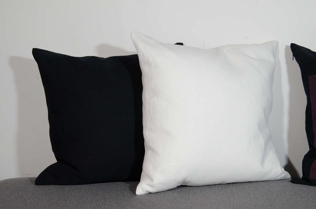 Hand-Crafted Architectural Italian Linen Throw Pillows by Arguello Casa