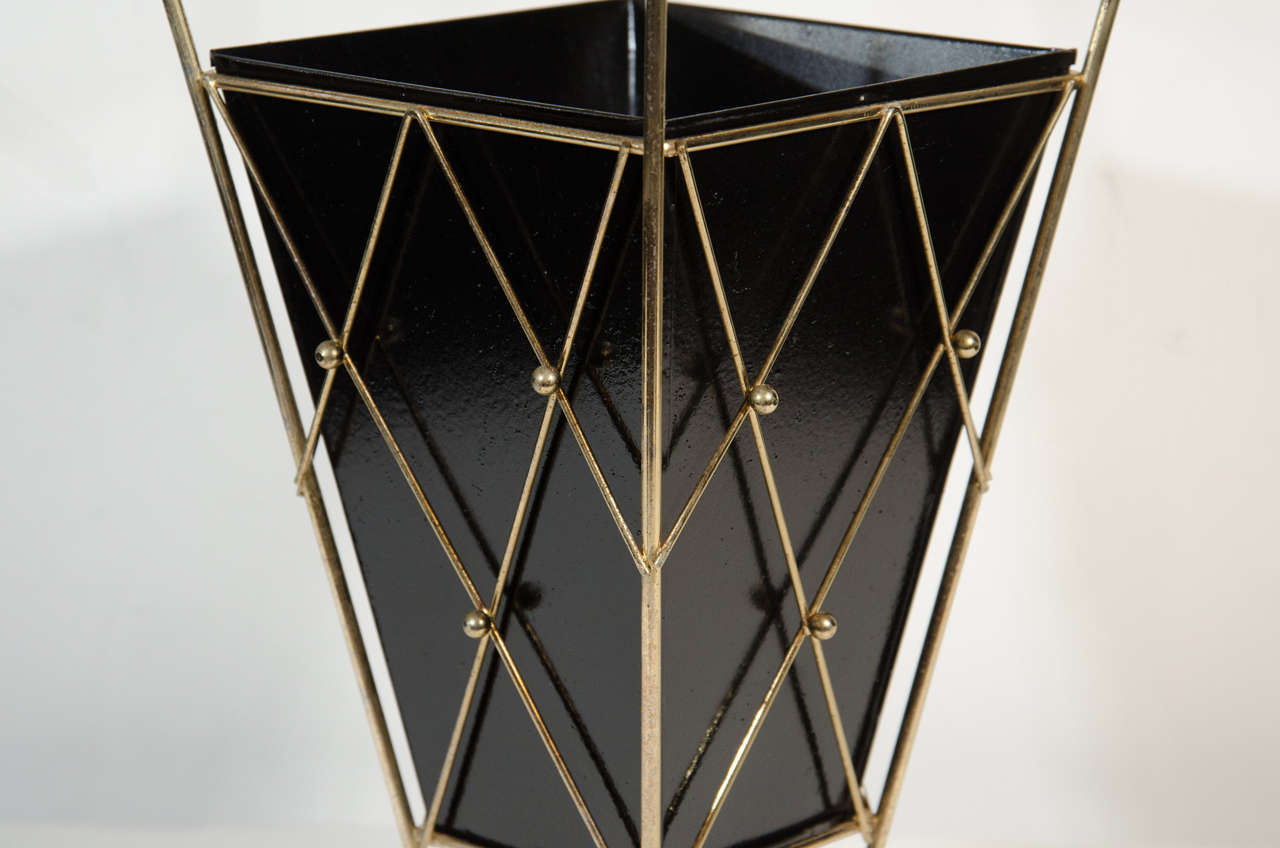 Vintage Modernist Umbrella Stand In The Manner of Jacques Adnet In Excellent Condition In Fort Lauderdale, FL