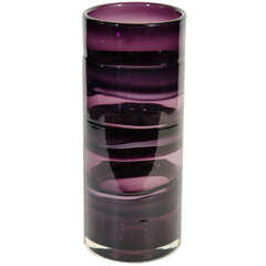 Modern Murano Glass Vase in Gradient Hues of Violet