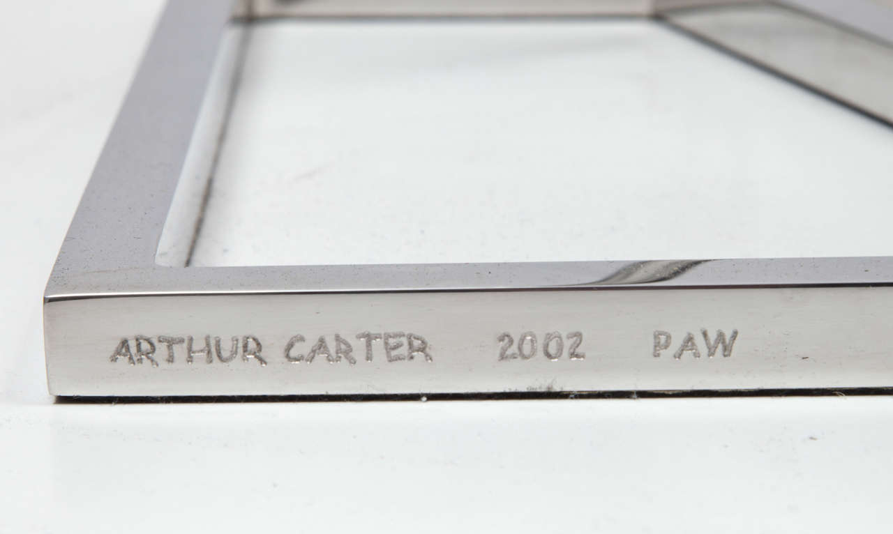 Stainless Steel Arc with Three Chords to the Base by Arthur Carter For Sale
