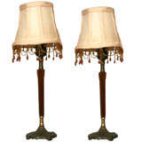 Pair of Bakelite Bronze and Brass Lamps