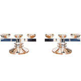 Antique Pair of French Silver Plate Art Deco Candelabra