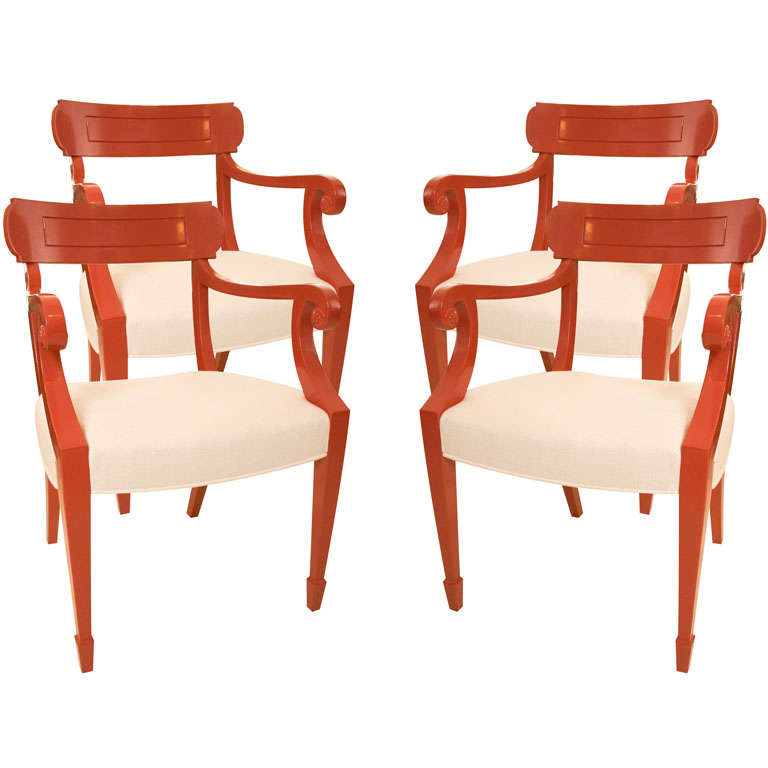Set of Four Regency Style Chairs by Dorothy Draper