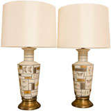 Pair of "Butterfly" decorated Table Lamps