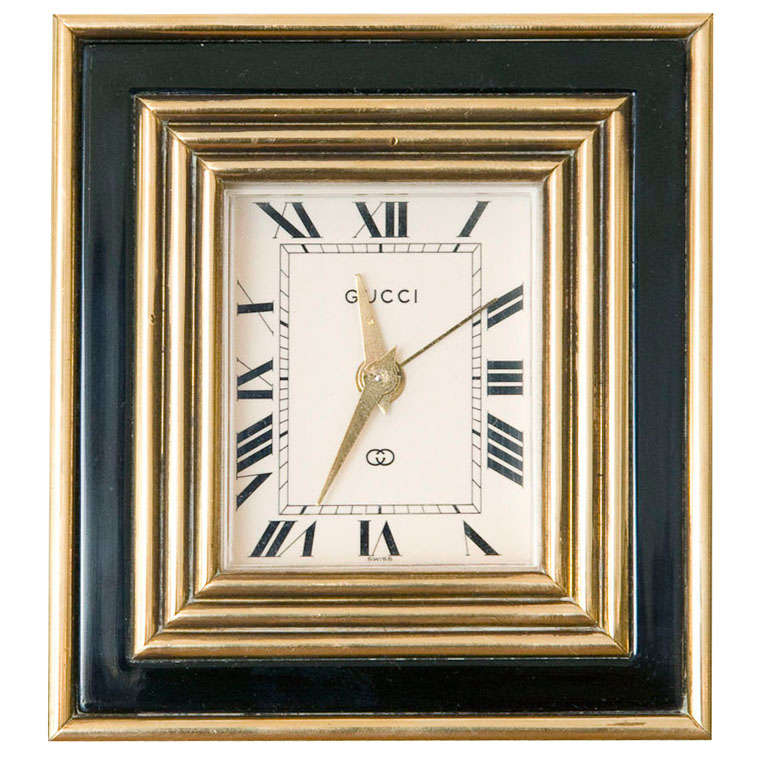 Vintage 8 Day Desk Clock with Alarm by Gucci