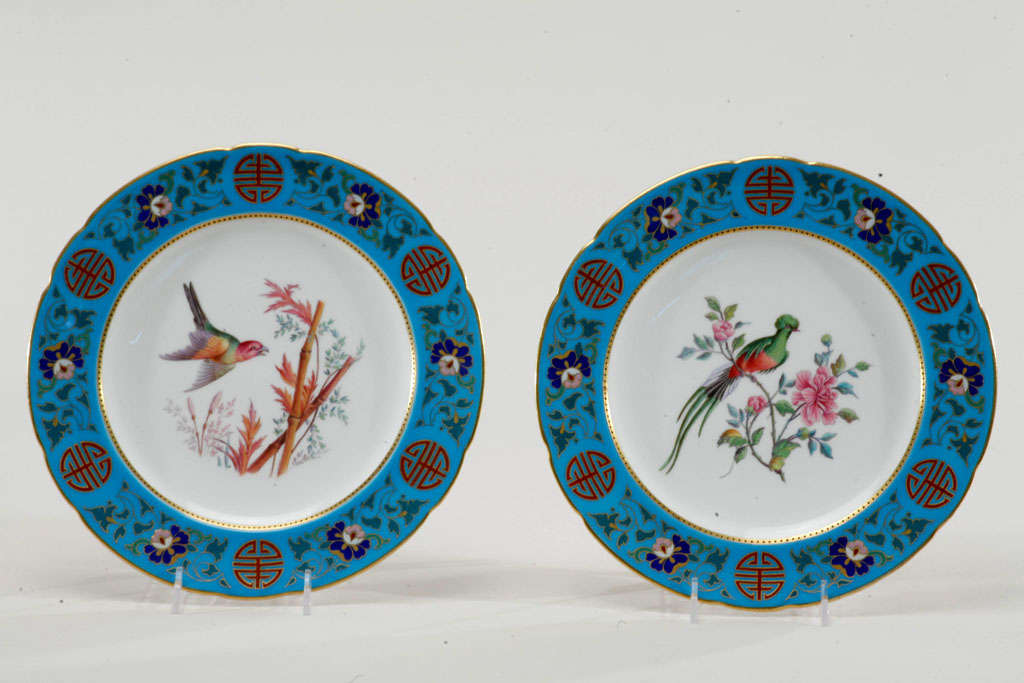 Minton Pintado a Mano Ornitológico 13 Piezas Servicio de Postre- C. Cómoda Porcelana en venta